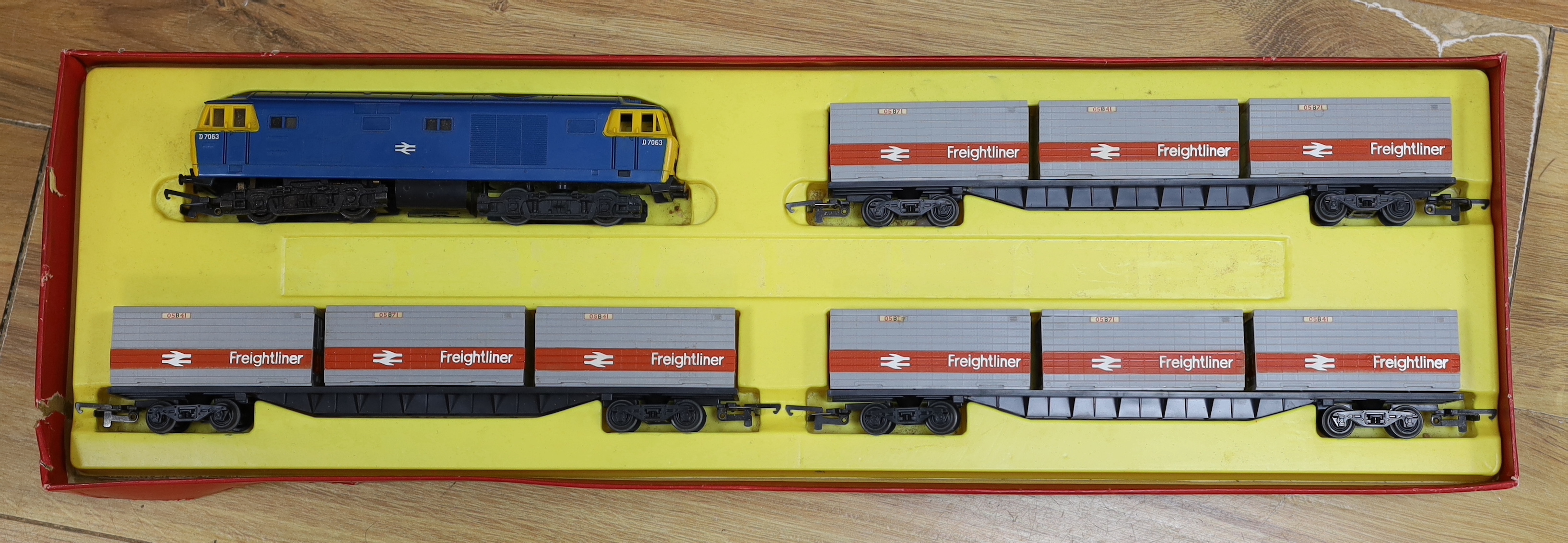 Two boxes of 00 gauge model railway by Hornby Railways, Mainline, Lima, Tri-ang, etc.